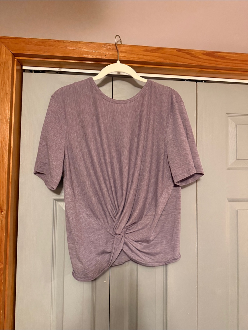 lululemon athletica Lavender Knot-Front Short Sleeve Tee